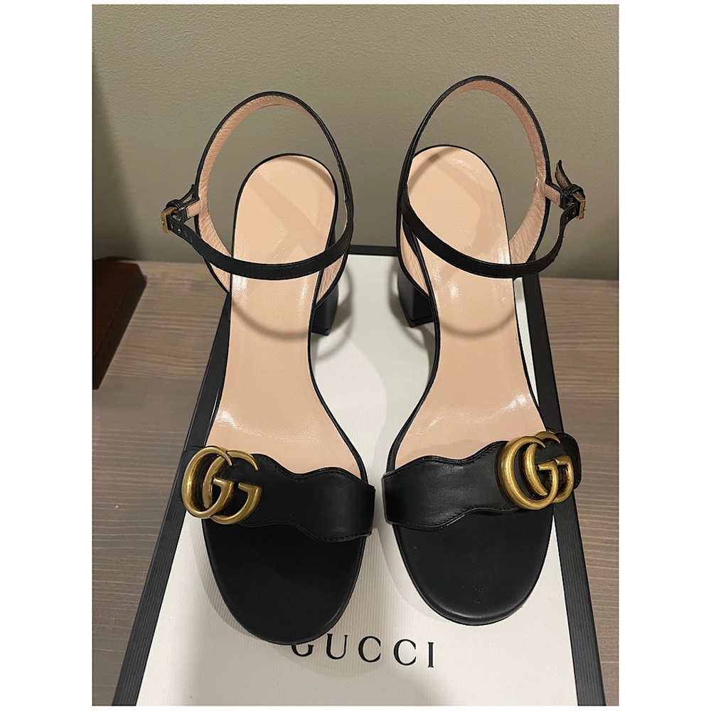 Gucci High Block Heel Sandals, Size 7